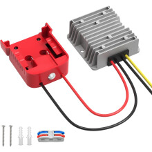 Batteriadapter til Milwaukee 18V-serien, overafladningsbeskyttelse DC til DC Buck-konverter 12V 20A 240W spændingsregulator med afbryder,