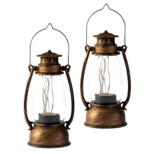 Pack of 2 Retro Horse Lantern Decoration Kerosene Lamp Indoor Petroleum Lamp Decorations Table Petroleum Lamp Flameless Kerosene Oil Light Plastic PP