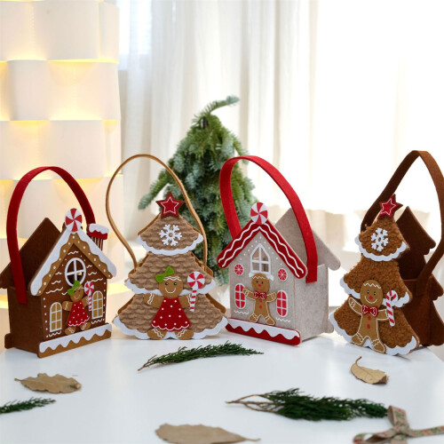 Safe Felts Christmas Cookie Cottages Tabletop Display Hand-B 2