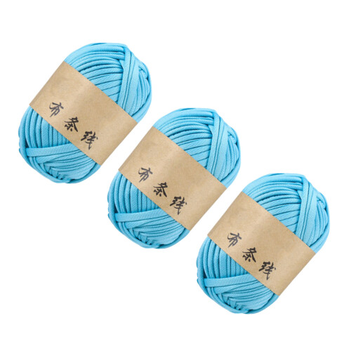 3 Rolls Elastic Braiding Thread for Weaving Bag Home-Sky Blue