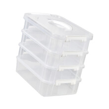 Clear Storage Container With Slide Drawers-White four layers