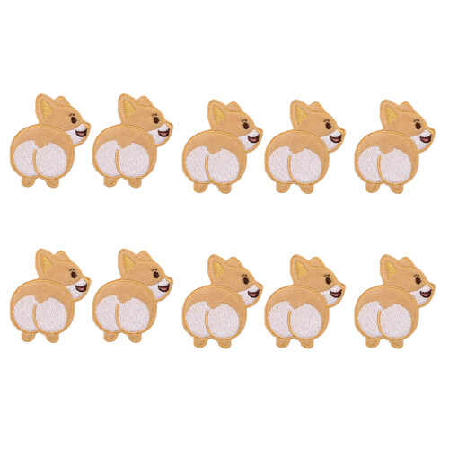 Patchs brodés en fer pour chien, 10 pièces,-Fesses de chiot
