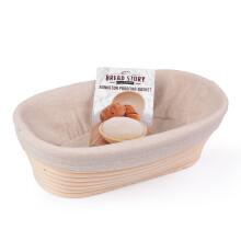Oval Proofing Basket 25x15 Oval Brotform Handmade Unbleached Natural Cane Cloth Liner Bread Baking Kit eBook Course