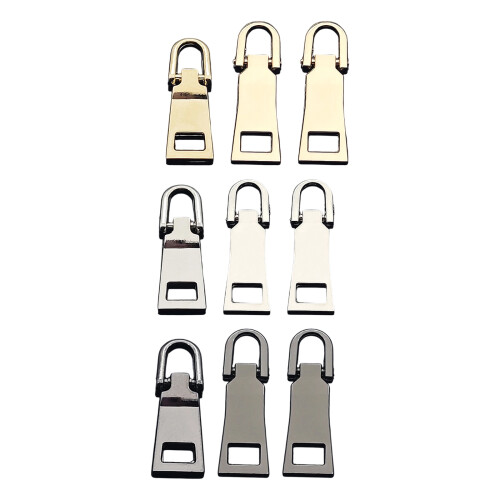 3PCS Detachable Metal Zippers Pulls Replacement Set For-silver 1