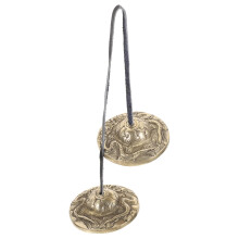 Vintage Tibetan Cymbals Handcrafted Pure Copper for Meditation, Yoga, 27.5X6.5X6.5CM