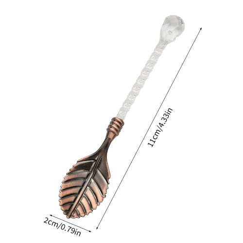 6-teiliges Rührlöffel-Set mit Blatt-Design,-grüne Bronze 1