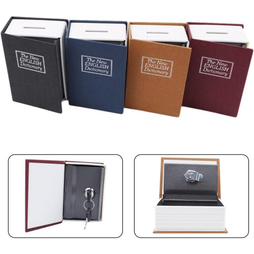 Slim, discreet storage, secure money box, designed as a book with a reliable combination lock (yellow). 2