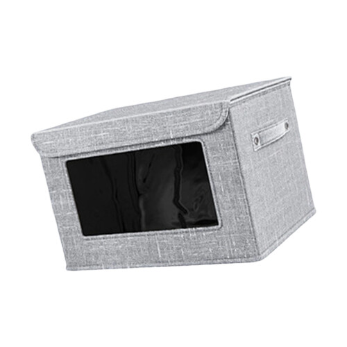 Foldable Fabric Storage Box With Dustproof-Front window seethr