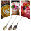 6-teiliges Rührlöffel-Set mit Blatt-Design,-grüne Bronze 6