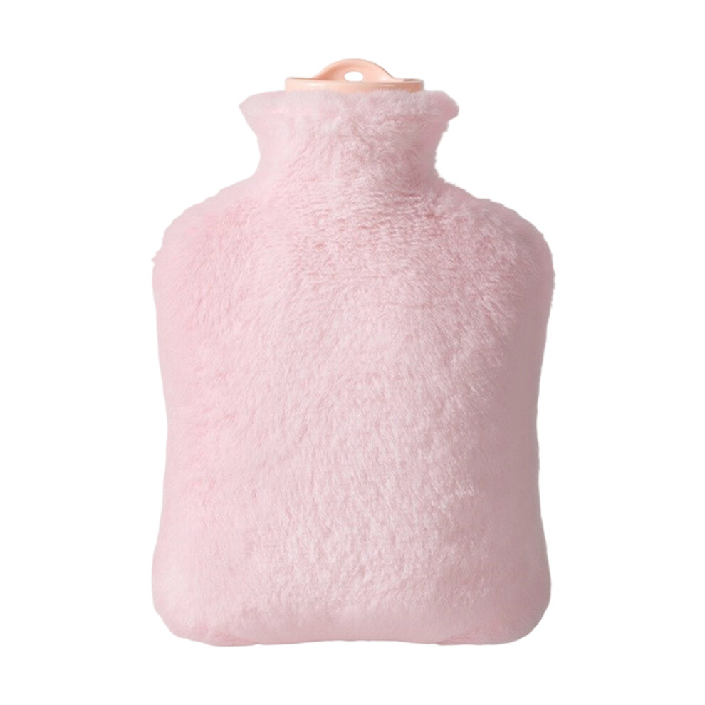 Pink Comfortable Heating Water Bottle With Pvc Core Furry- 500Ml