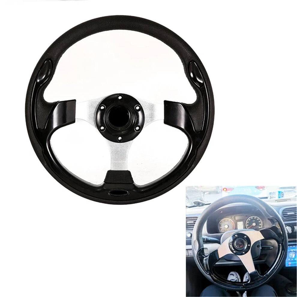 Universal Racing Steering Wheel 320Mm Aluminum Pu Ergonomic Grip For Most Vehicles Black 9412369027801