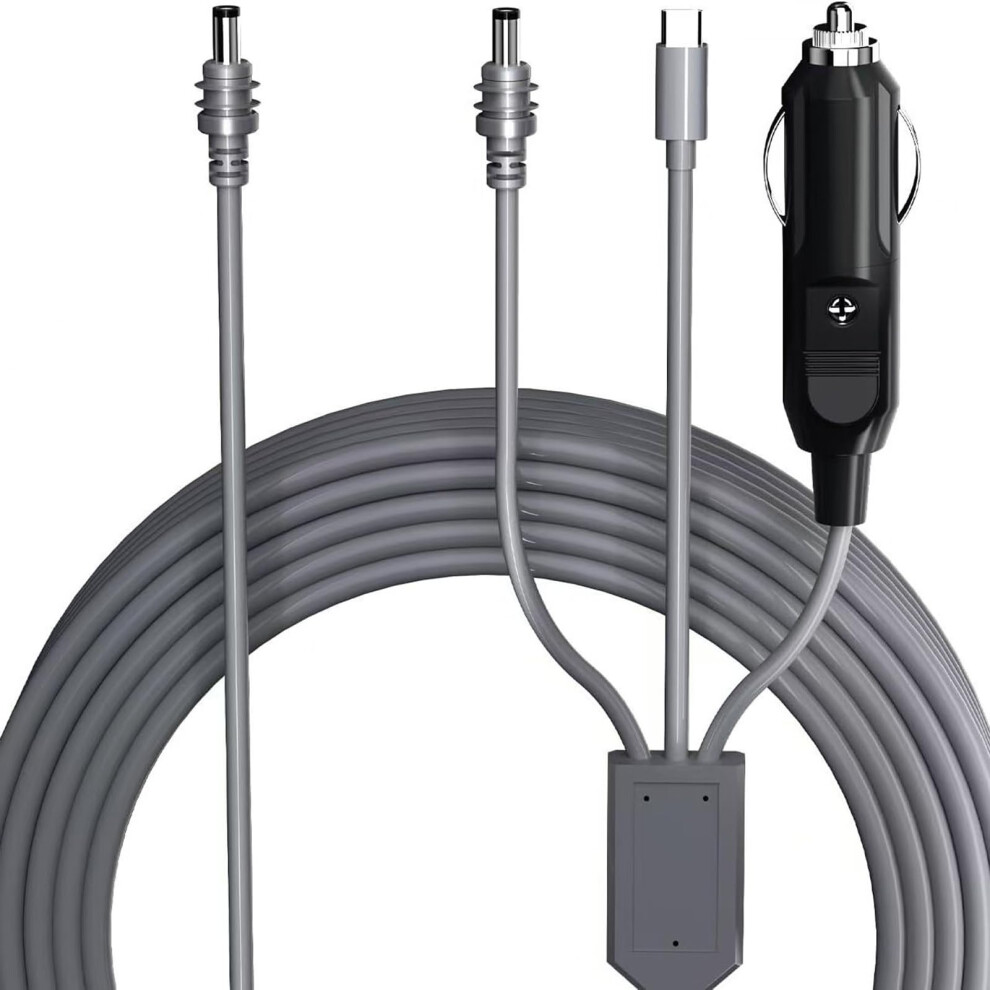 3In1 Dc12v Power Cable Cord Extension For Satellite Usb C 12-20V Car Plug, 2M Male Camping Power Cable 9412369028013