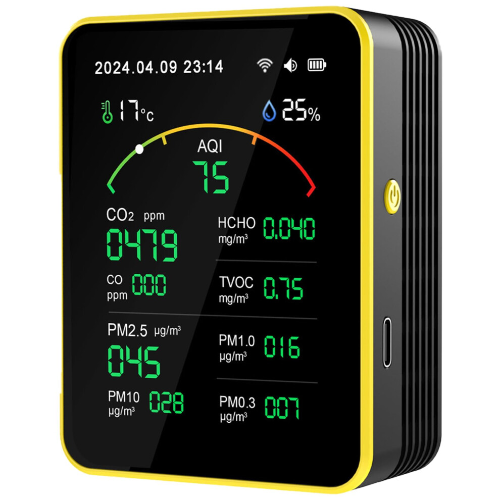 Air Pollution Meter Multifunctional Indoor Air Detector With LCD Display For Home Use CO2 PM2.5 TVOC Testing Portable