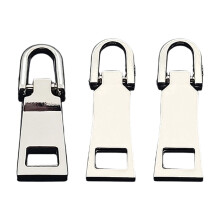 3PCS Detachable Metal Zippers Pulls Replacement Set For-silver