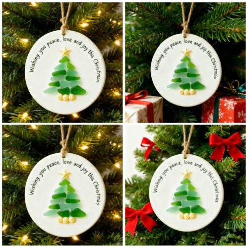 Frosted Oceanic Christmas Tree Accent Clear Holiday Decoration 1