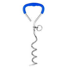 Spiral Dog Stake, 40.6 cm, 9 mm Steel, Durable with Swivel Ring, for Yard, Garden, Camping