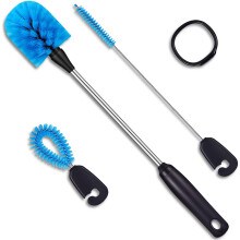 Bottle Brush Set, Non-scratch Nylon Bristle for Long Handle Stainless Steel Straw Brushes, Dishwasher Safe and Antistatic Lab Suitable Tools for Tidy