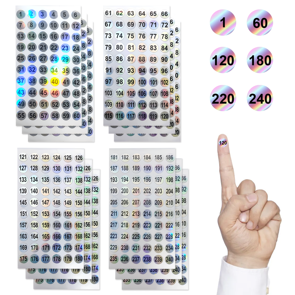 Effortless Nail Art Organization, Number Stickers For Nail Polish And Swatch Sticks