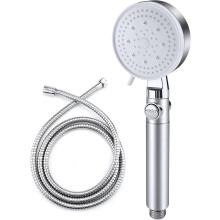 Flexible Stainless Steel Metal Extra-long Shower Hoses, Shiny Silver Finish With Modern Style For Enhanced Comfort, 1/2" Ips Us Standard Size