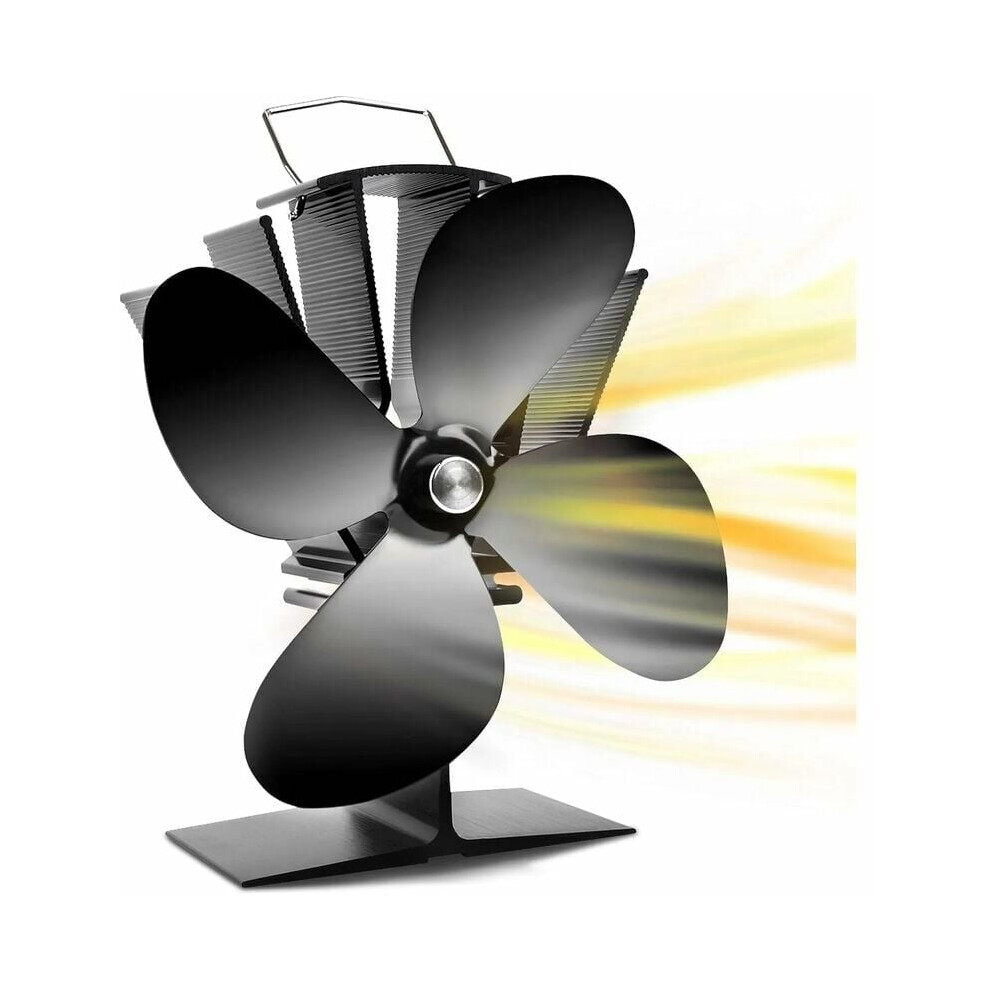 Wood Stove Fan, Silent Operation Heat-Powered Fireplace Fan For Log Burners & Wood Burning Stoves (Efficient Warmth Circulation) 9468298433398