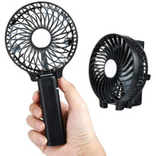 Stilfuld mini bærbar ventilator i sort, multifunktionel ventilator med aftageligt håndtag til brugerdefineret køling, genopladeligt batteri lover
