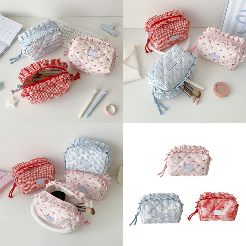 Fashionable Lined Toiletry Bag Spacious Compartments For-Blue 2