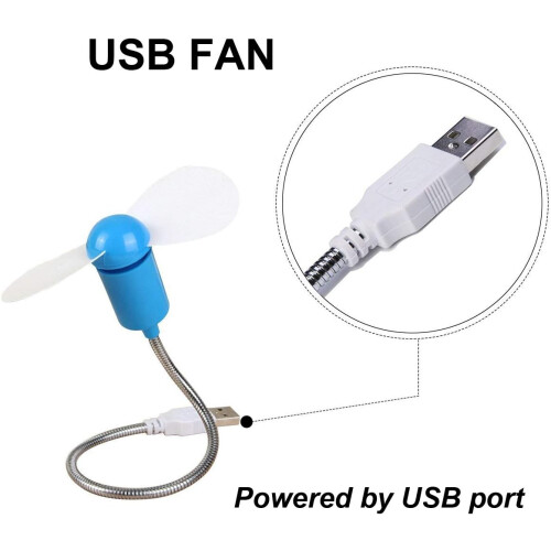Ευέλικτος ανεμιστήρας USB με λαιμό χήνας και ρολόι πραγματικού χρόνου, φορητός 2