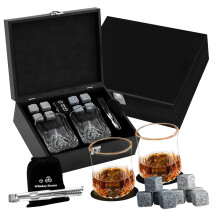 Multipurpose Whiskeys Drinking Set Granites Chiller And-Black