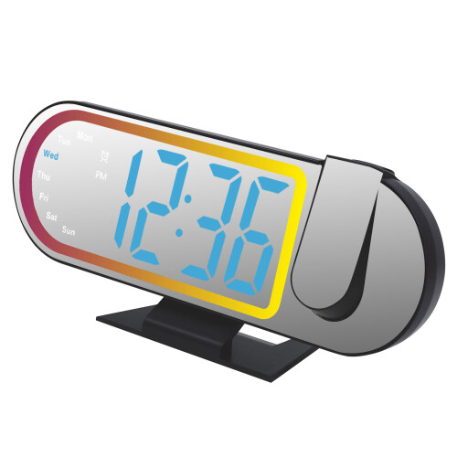 Digital Wall Clock With Surrounding Color-Black and blue