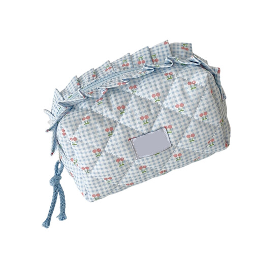 Fashionable Lined Toiletry Bag Spacious Compartments For-Blue