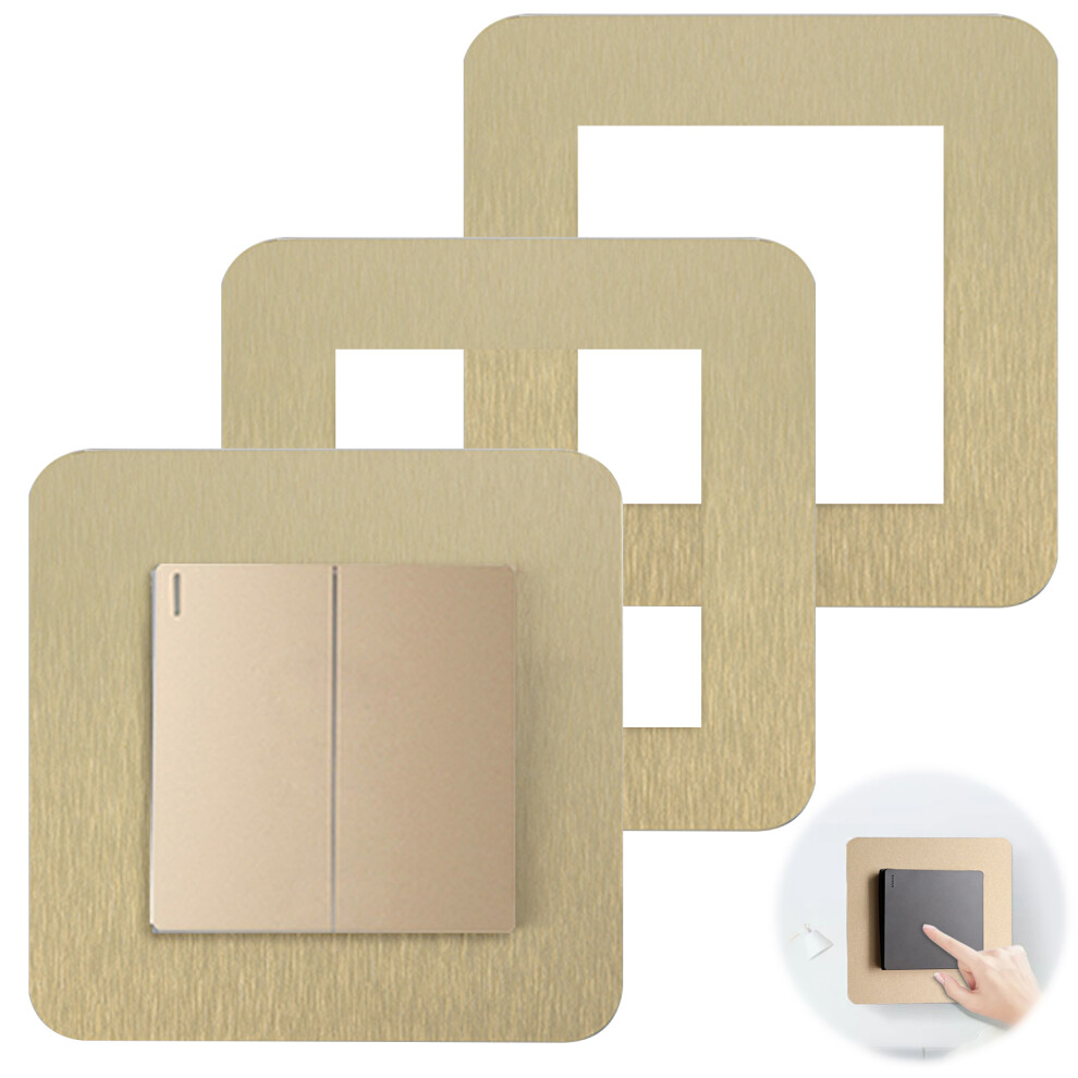Champagne Gold Screwless Wall Plate, Luxurious Appearance With Durable Gold Finish, Flame Retardant For Enhanced Safety, Rounded Corner Design For Add 9775230164679