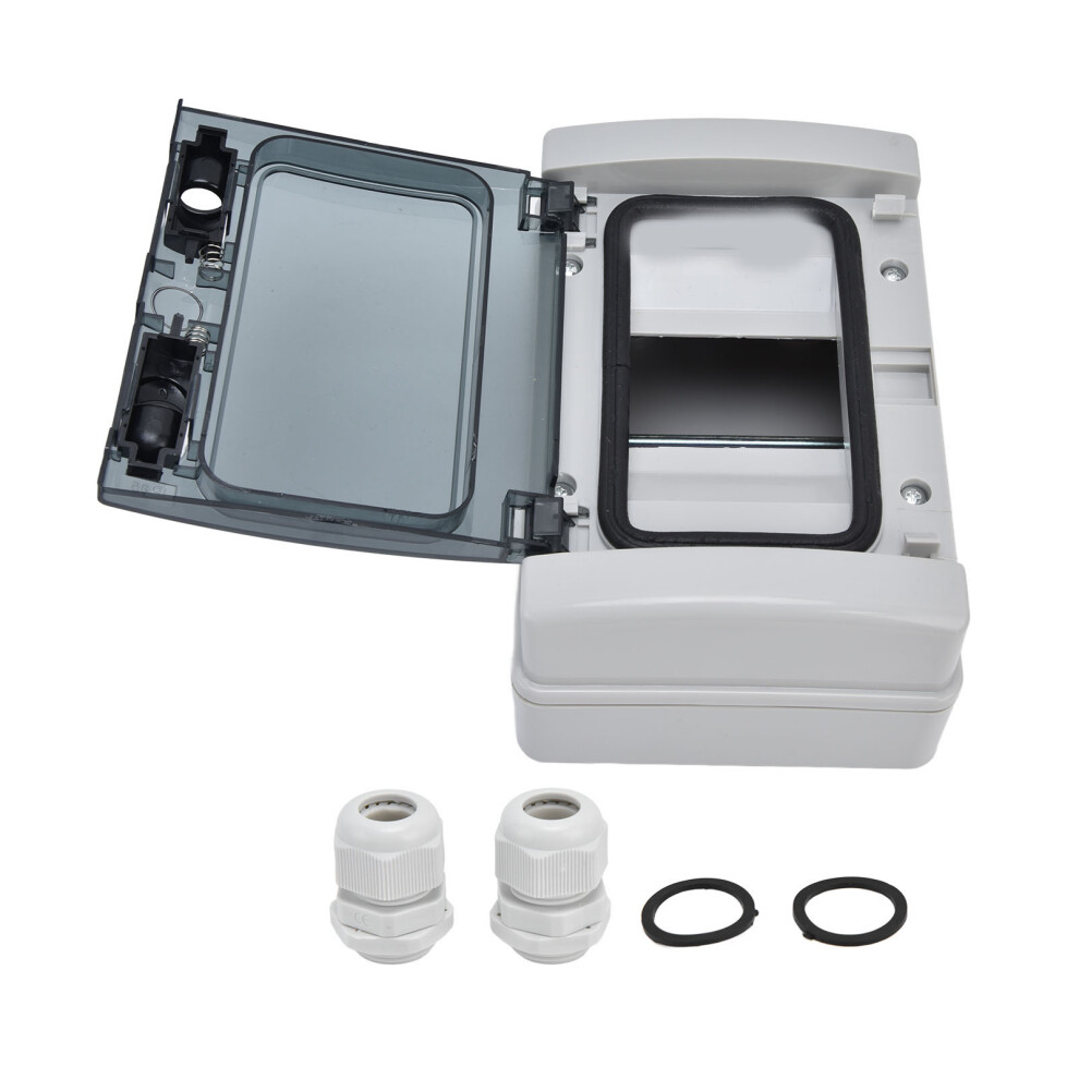 Circuit Breaker Box, Ip65 Waterproof Abs Plastic Distribution Junction Box With Transparent Cover, Din Rail Equipped Electrical Enclosure For Indoor 9358999812311