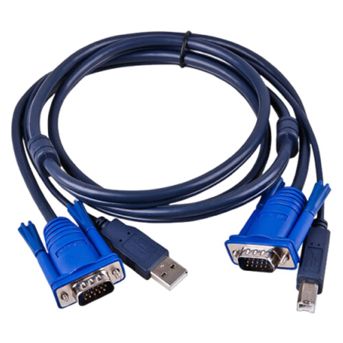 Καλώδιο διακόπτη KVM με υποδοχές USB και VGA, Σχεδιασμός 2σε1 για σύνδεση υπολογιστή με 1