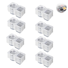 Portion Cups Plastic Snack Containers 2Compartment For ToGo Sauce Transparent Color 40 Pcs