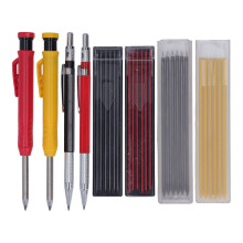 Kit de crayon de charpentier robuste, marqueur pour trous profonds avec recharges supplémentaires, crayon mécanique de construction pour le travail