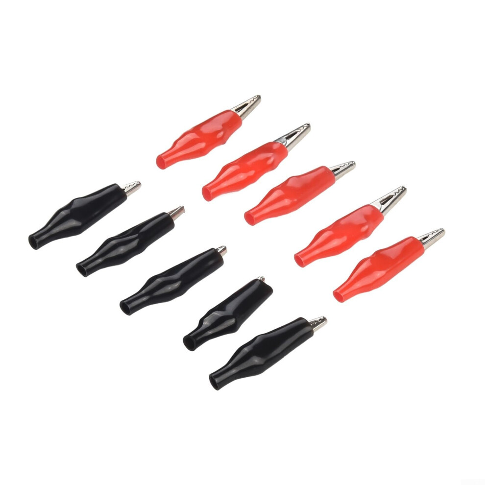 Insulated Clips 10X 5A Battery Terminal Connectors Crocodile Clamps Pvc Covered Wire Test Leads Electrical Testing 9412369080868
