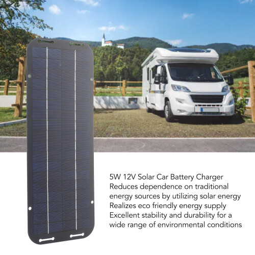 12V 5W Polysilizium Solar Panel Ladegerät für Motorrad, Wohnmobil, Boot 2