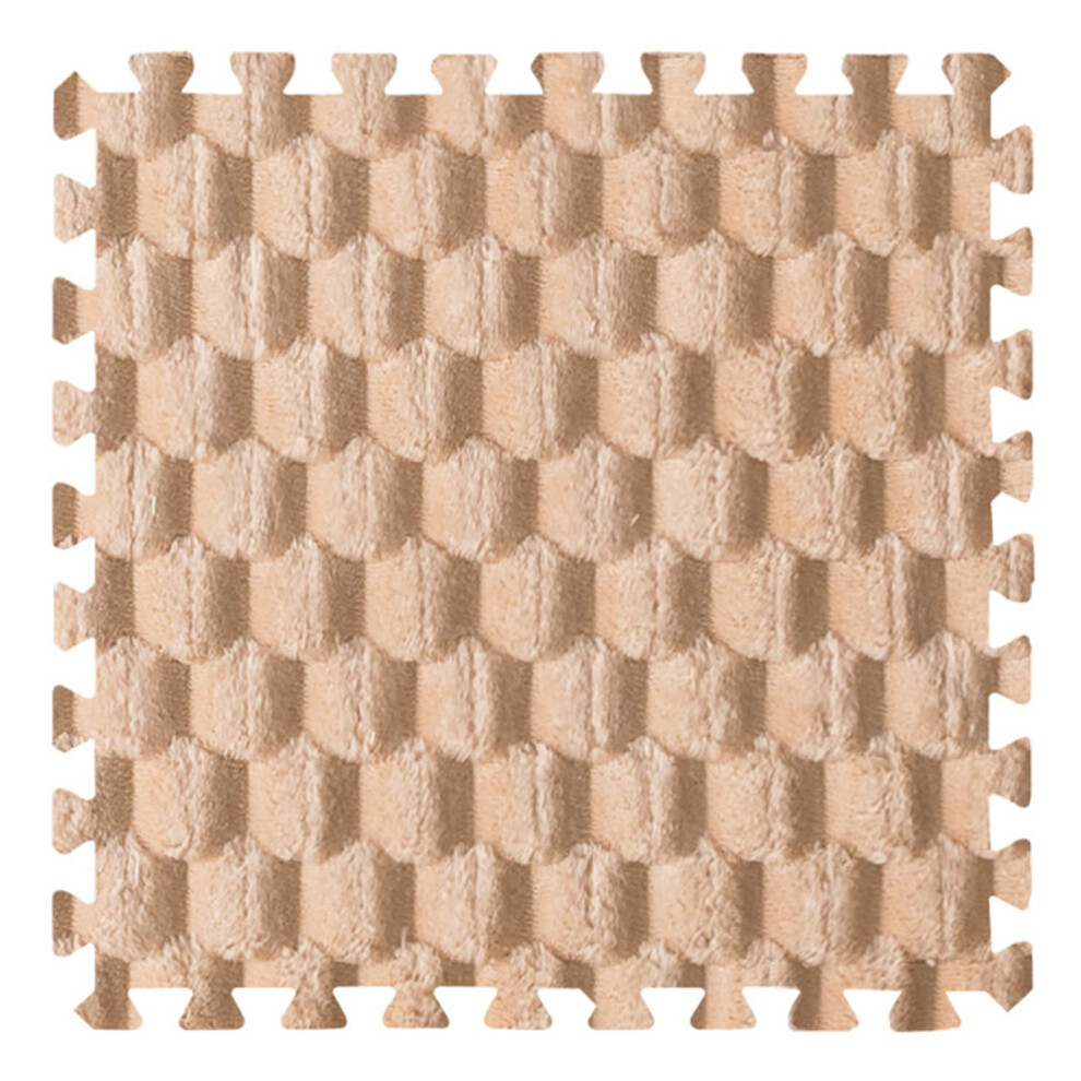 Foam Interlocking Carpet Tiles 30X30 Cm Khaki 10Piece Soft Plush Washable Nonslip Puzzle Play Mats For Home 9412369082022
