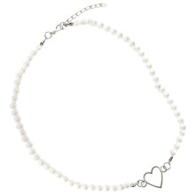 Pearl necklace for girls, heart necklaces, heart pendant necklace, necklace with heart charm, artificial pearl.