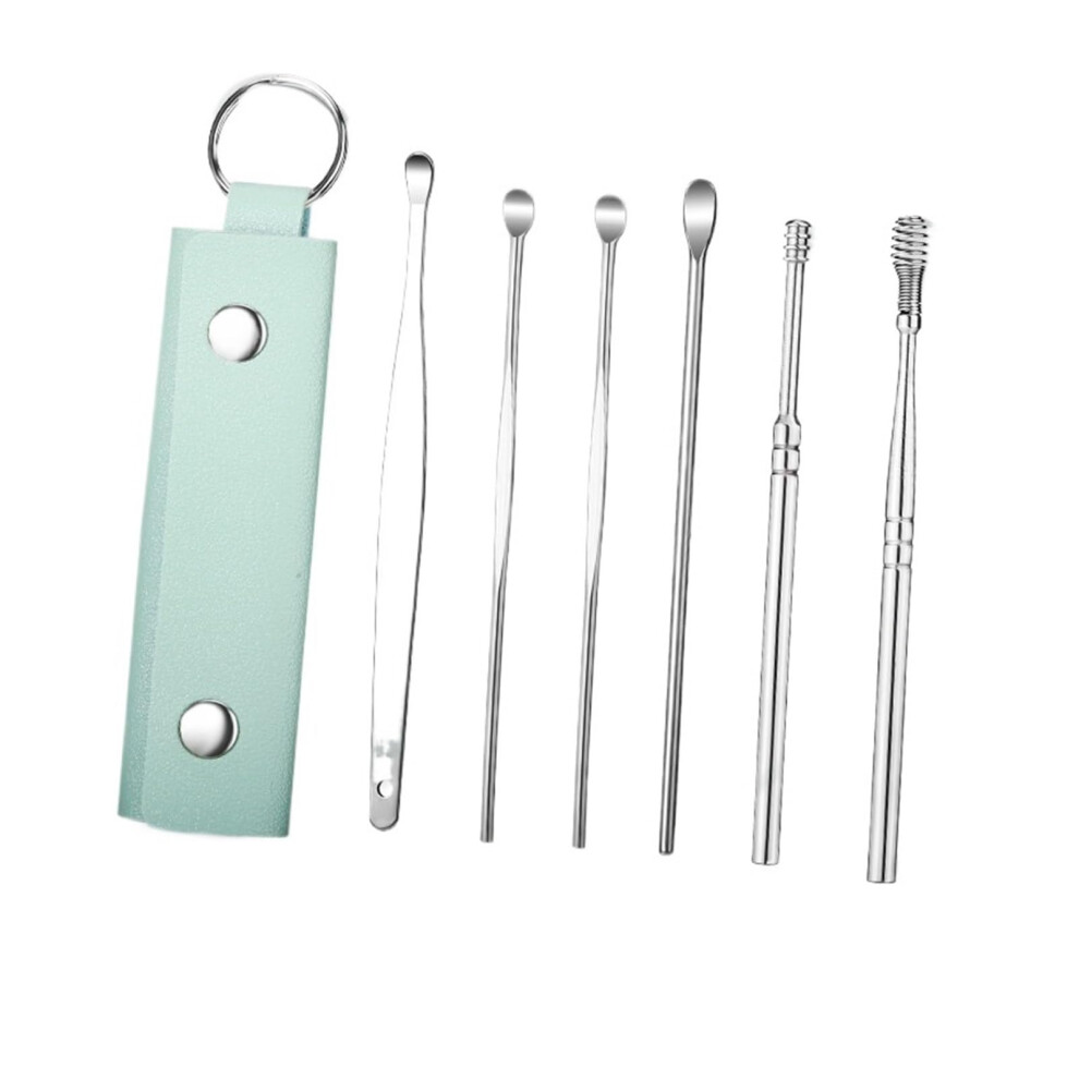 Green Ear Cleaner Earpick Sticks Earwax Removal Tool Care Ear Cleaner Spoon Earwax Remover (Green)