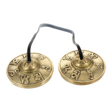1 Pair of Chime The Bell Cymbal Meditation Accessories Golden Copper