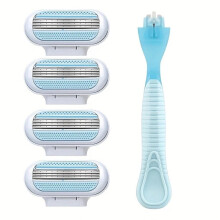 Women's Razor, 3Layer Stainless Steel Hand Razor for Beard and Body Hair, Bikini Area, Armpits, Thighs, Portable Razor (A)