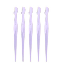 Eyebrow Trimmer with Straight Handle, Round Head, Beauty Tools (5pcs Plum Red)