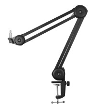 1Set Foldable Live Desktop Microphone Metal Stand with Integrated Boom Arm, Springless Microphone Stand, Foldable, 35 x 35 x 5.5cm
