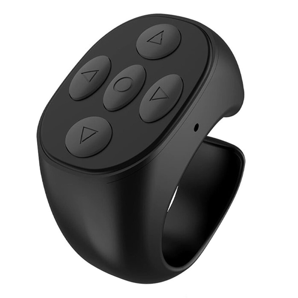 Fingertip Wireless Bluetooth Remote Control, Side Turner, Camera Shutter, Scrolling Ring For Phones And Tablets Black 9412369032256