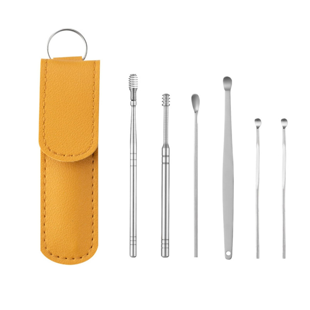 Yellow Ear Cleaner Earpick Sticks Wax Removal Tool Care Ear Cleaner Spoon Earwax Remover (Yellow)