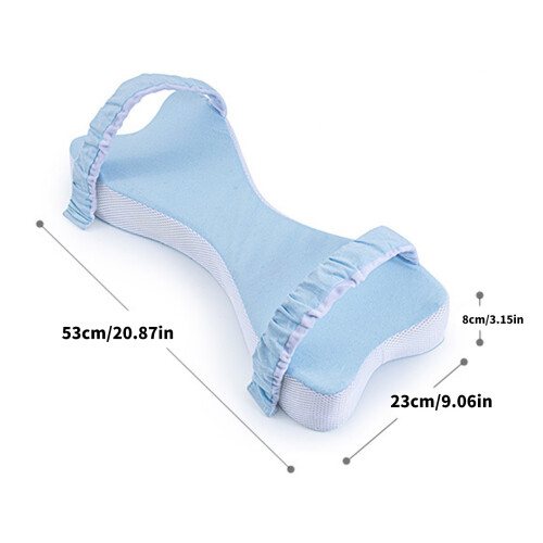 Breathable Cotton Knee Pillow Memory Foam Support-Light blue 2