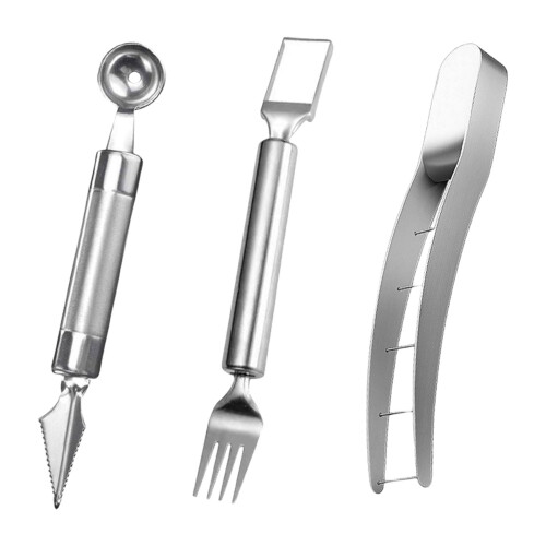 Steel Watermelon Slicers 3 Piece Kitchen Tool Set Fruit-2
