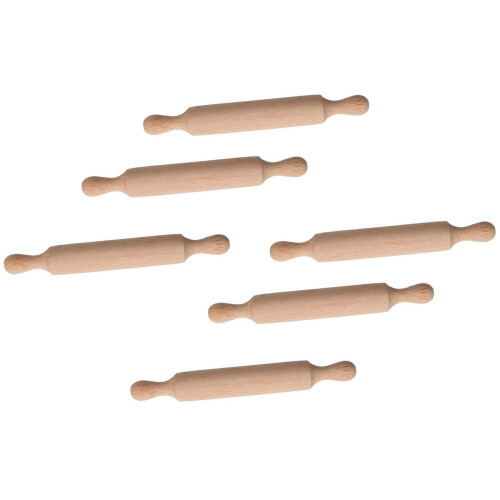6 Small Wooden Dough Rollers Rolling Pin Perfect for Childrens