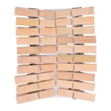 Pack of 20 Bamboos Clothespins Rustproof Clip for Home Laundry